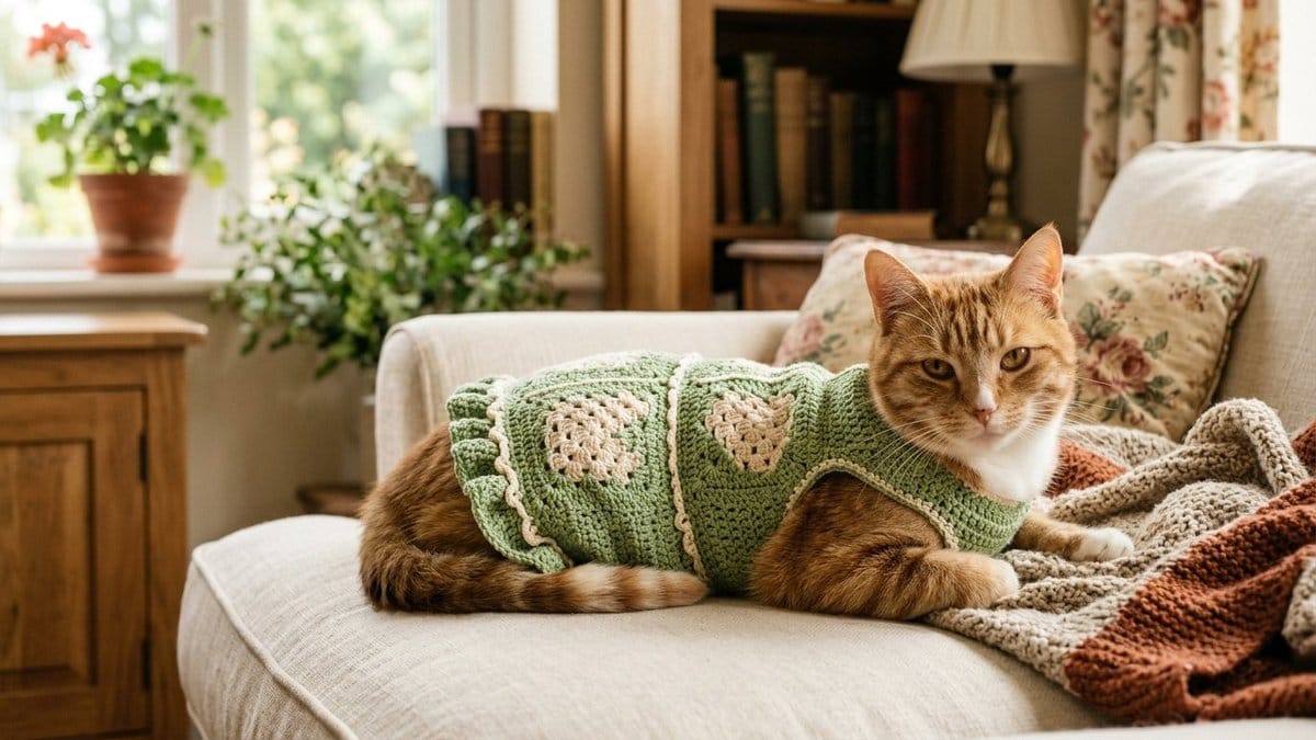 crochet-cat-dress-real-cats